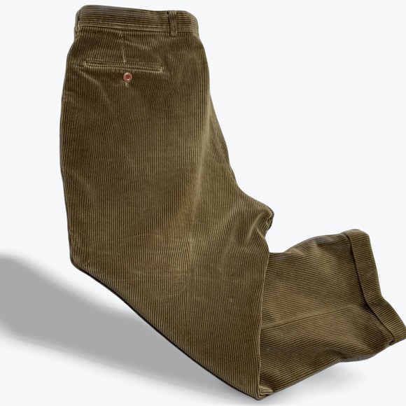 Corduroy Hunting Pants Leather Trim Upland Trousers Grandpacore Vintage Orvis 36 - Picture 2 of 9